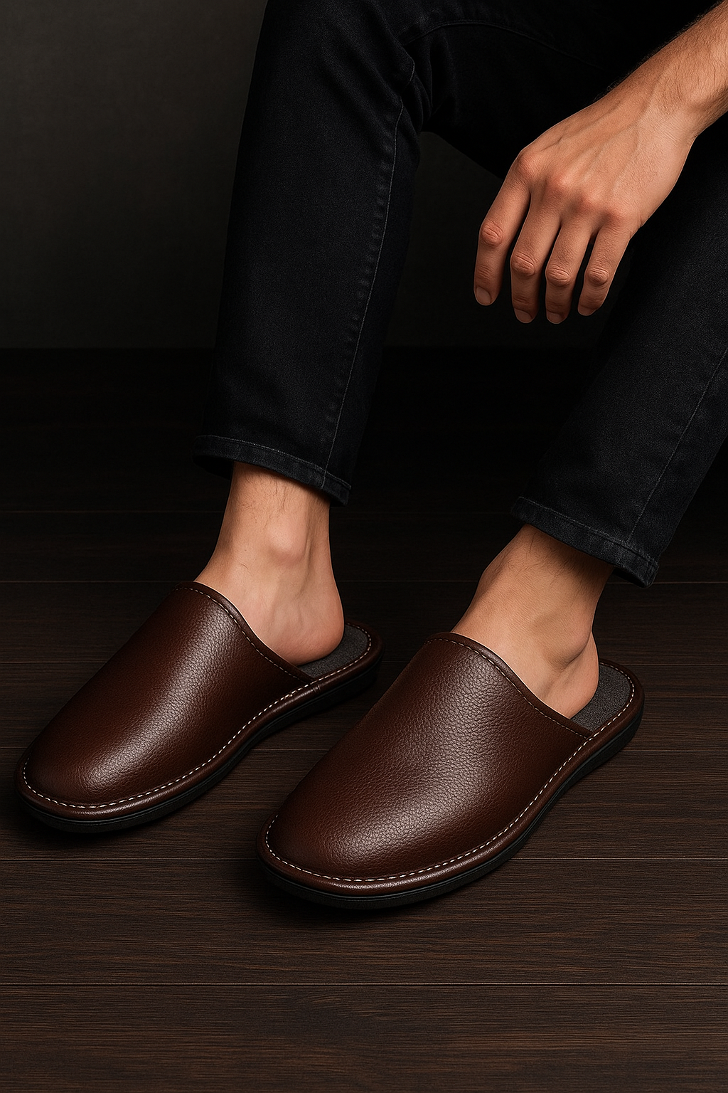 Premium Leather Winter Home Slippers for Men & Women | Warm, Waterproof, Non-Slip Indoor Shoes | Sandal | Shoe